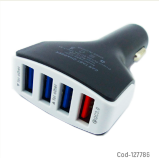 Cargador 4 USB, 7 Amper, 12/24 Volt, 3.0 Carga Rapida. Alta Calidad.