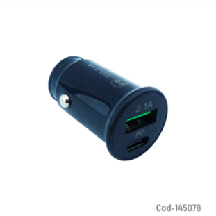 Cargador Para Auto De 1 USB + 1 Type C Modelo LZ-M02 A 12 Volt.