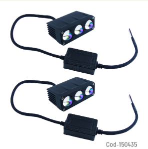 Neblinero LED 3 LED Profesional Duo Color A 12-80 Volt 2000 Lumenes