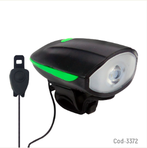 Luz De Bicicleta Delantera Con Bocina 8 Tonos, Recargable Por USB