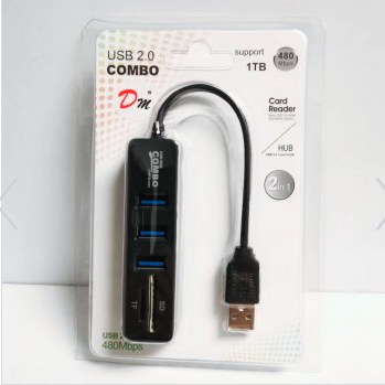 ADAPTADOR USB A 2USB+TF+SD NUEVO