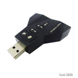 Adaptador 7.1 Audio Doble A USB, Para PC. En Blister.