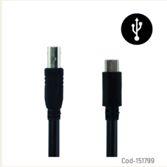 Cable Type-C Para Impresora De 3 Metros High Speed Negro.