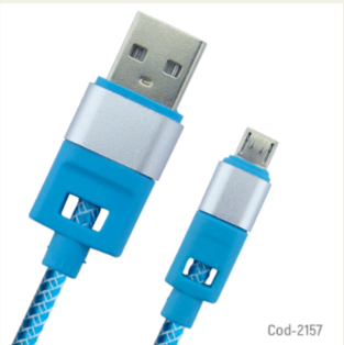 Cable USB Micro 5 Pin 1M Punta Metalica 5 Colores