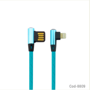 Cable Para Iphone A USB Dual Curvo, Metal 2.4 Amper Fast 1 Metro. En Caja