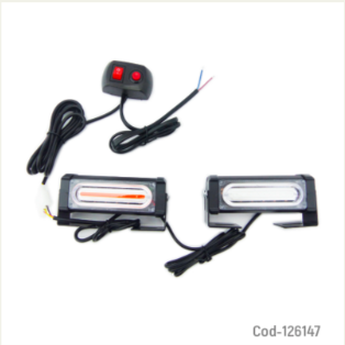 Luces COB LED Strobo, Baliza, Con Switch, Luz Roja/Azul, Para Auto. Set X 2.