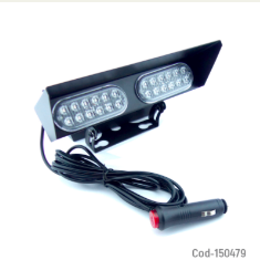 Baliza LED Estrobo De 24 LED Azul A 12 Volt Con Ventosas Para Auto.