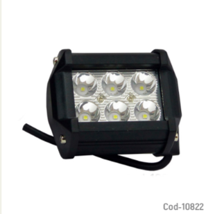 Neblinero 6 LED 18W, 12V, Modelo Rectangular. En Caja. Set X 1.