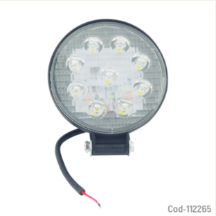 Neblinero LED Redondo 9 LED Strobo-Fijo, 12/24 Volt, Slim. En Caja.