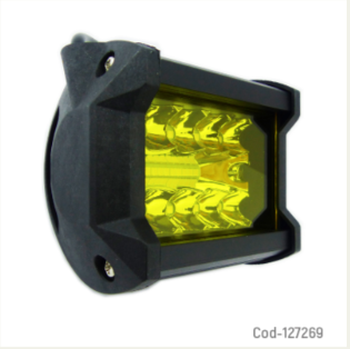 Neblinero 20 LED Ambar, Rectangular, 12/24 Volt, Set X 1 En Caja.