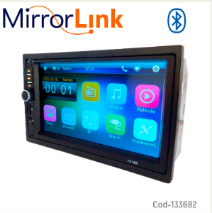 Radio Para Auto Con Pantalla 7” Touch, Con Bisel, Control Remoto Y Mando Para Volante.