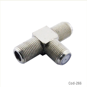 Conector Coaxial Tipo T, 3 Hembras