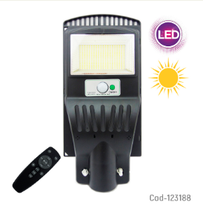 Foco Para Poste Solar De 150 Watt, 300 LED, PVC. Con Control Remoto.