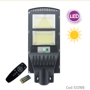 Foco Para Poste Solar De 600 LED, PVC. Con Control Remoto.