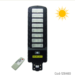 Foco Para Poste Solar LED 320Watt, 320 LED, 8 Placas, Control Remoto. PVC.