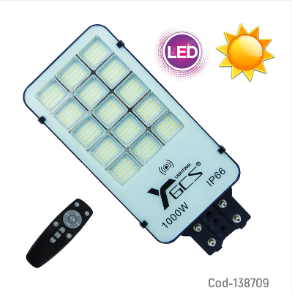 Foco Para Poste Solar De1000 Watt, 420 LED En 15 Placas, 1000Watt, Con Control.