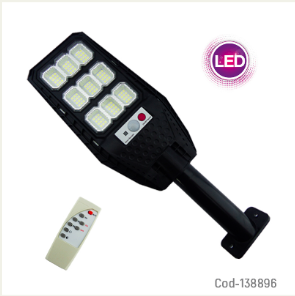 Foco Solar Con Brazo Y 108 LED En 9 Placas Con Control Remoto.