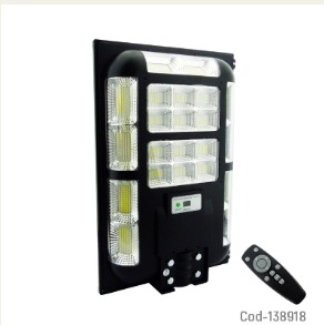 Foco Para Poste Solar De 300 Watt, Con 22 Placas De 804 LED Y Control Remoto.