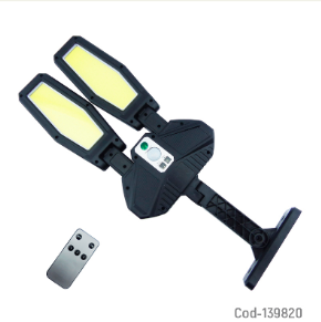 Foco Solar Con Brazo Doble Con 202 LED COB, Modelo KXK-988, Con Control.