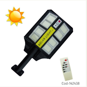 Foco Con Brazo Solar De 200 Watt Con 160 LED En 8 Placas.