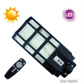 Foco Para Poste Solar De 200 Watt Con 9 Placas Y 396 LED Con Control Remoto