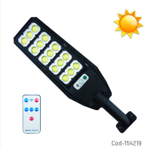 Foco Solar Con Brazo De 500 Watt, 15 LED COB En 5 Placas Marca JORTAN Con Sensor Y Control Remoto