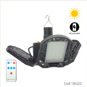 Foco Solar Extensible De 3 Aspas Con 72 LED Con Control Remoto