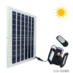 Lampara LED Solar 3 Aspas, 148 LED 60 Watt, Con Panel Solar. Control Remoto.