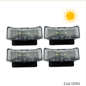 Aplique Solar LED Mini, Para Deck, Set X4. Luz Blanca, Producto En Caja.