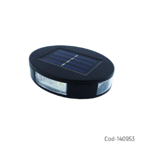 Aplique Solar LED Mini De 8 LED Para Pared Redondo.