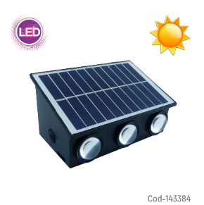 Aplique Solar De 6 LED Para Pared De Luz Blanca En PVC