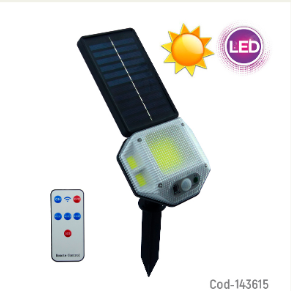 Estaca LED Solar COB De PVC Modelo XF-706 Con Sensor Y Control Remoto