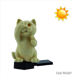 Estaca LED Solar Diseño Gato Para Cesped Con Luz.