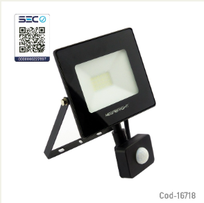 Foco Halogeno LED De 20 Watts Con Sensor De Movimiento, Luz Fria, Certificado.