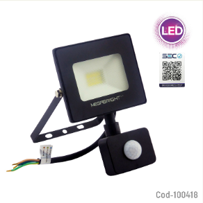 Foco LED Halogeno 10 Watt, Con Sensor De Movimiento, Luz Fria. Certificado.