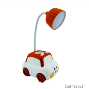 Lampara LED Para Niño Con Forma De Auto, Modelo Q-304 Con Porta Lapiz Y Sacapuntas.