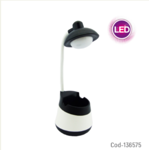 Lampara LED Con Porta Lapiz Y Porta Celular, Recargable Por USB.