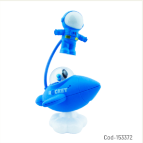 Lampara De Escritorio LED Para Niño Modelo Nave Espacial Con Astronauta, Luz RGB Y Recargable.