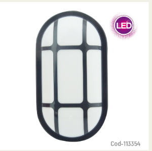 Foco LED Aplique 20W, Luz Blanca, Ovalado C/ Rejilla. P/Pared.